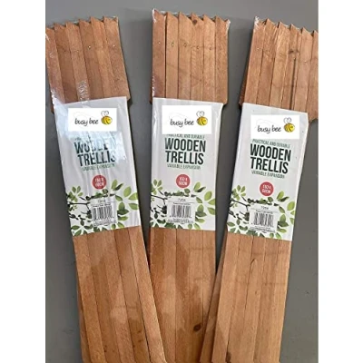 Image of MD MUZ 3 X Garden Gardeners BROWN Coloured Wooden Expanding Expandable Trellis Each Piece Expands to 150 60 cm / 5FT 2FT New