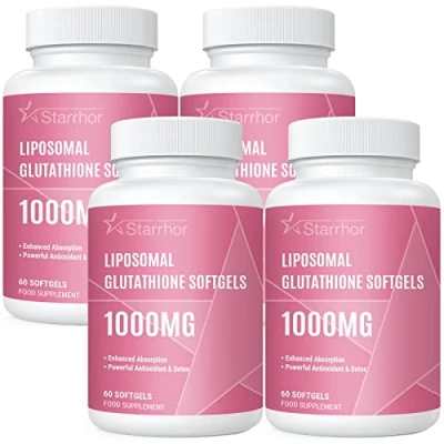 Image of Liposomal Glutathione Softgels 4 Pack, Supplement 1000mg per Serving, Antioxidant Support and Liver Detox, 240 Capsules