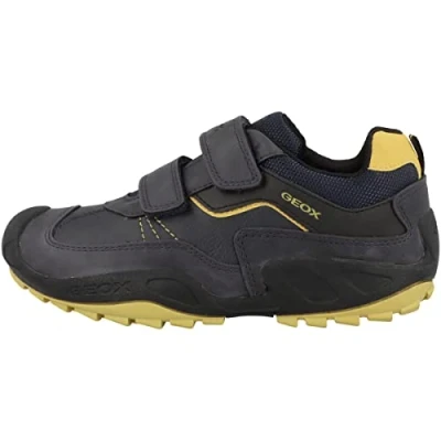 Image of Geox Boys J New Savage Boy Shoes, Navy Ochreyellow, 1 UK Child