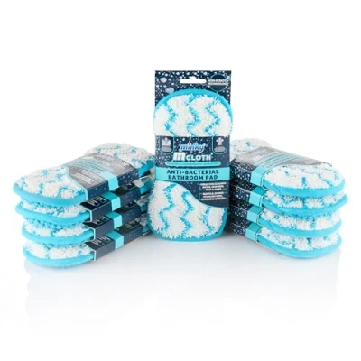 Image of Minky M Cloth Anti Bacterial Bathroom Cleaning Pad, Protection, Powerful High Density Microfibre With Non Scratch Technology, Dual Sided For &amp; Effective