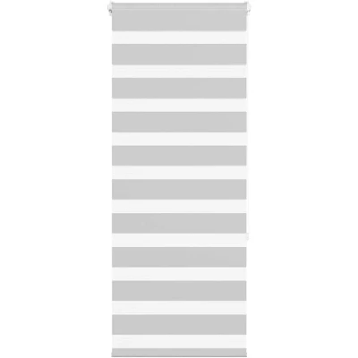 Image of vidaXL Zebra Blind Light Grey 65x150 cm Fabric Width 60.9 Polyester