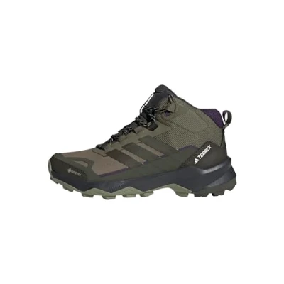Image of adidas Women&#039;s Terrex Skychaser AX5 Mid Gore TEX Hiking Shoes, Olive strata/Night Cargo/Aurora Plum, 5 UK
