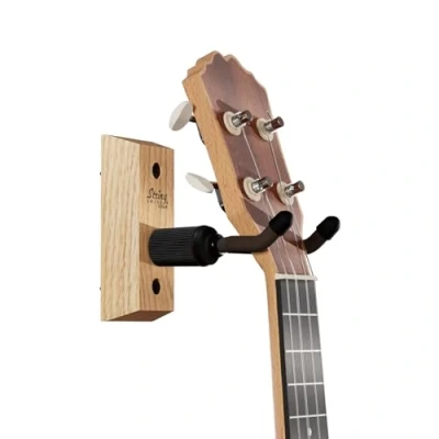 Image of String Swing Ukulele Wall Mount Hanger for Bass Tenor Alto Concert and Pineapple Ukuleles Hardwood Oak CC01UK O