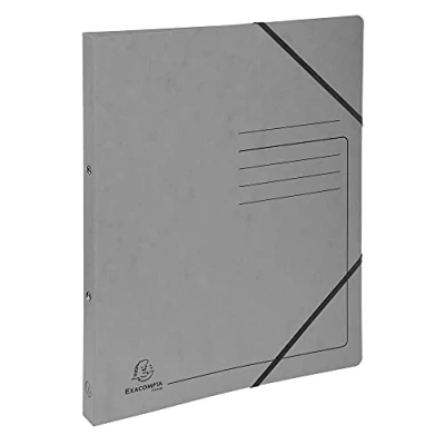 Image of Exacompta ref. 542561E 1 Printed glossy card binder with rubber bands 2 round rings 15 mm diameter Spine 20 External dimensions: 32 x 25 cm A4 file format Colour: gray