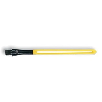 Image of Unicorn Dart Shafts Slikstik Plus Anodised Aluminium Adaptor, Durable Nylon Shaft 3 Stems Yellow and Black Short 65.5 mm