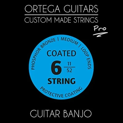 Image of Ortega Guitars Custom Made Strings Pro Guitar Banjo 6 / Loop ends Phosphor Bronze Coated (GBJP 6)