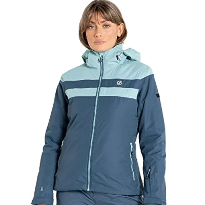 Image of Dare2b Rapport Jacket Womens Ski Jacket, Waterproof &amp; breathable Recycled fabric, Snowskirt, Taped seams, 2 lower zipped pockets, adjustable tech hood