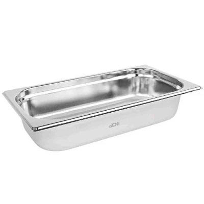 Image of eZone Gastronorm 1/3 Third Stainless Steel Bain Marie Food Container Pot Pan 65mm