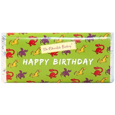 Image of Chocolate Factory Happy Birthday Dinosaur Milk Bar, 75 g