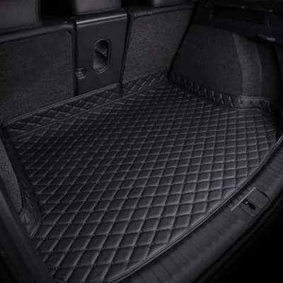 Image of ZZRSXZSR Car Rear Boot Leather Mat for Freelander 2007 2012,Rear Trunk Cargo Tray Liners Luggage Anti Scratch Carpets Protector Pad,Black
