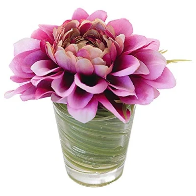 Image of BLOOM Flower of The Month October Artificial Pink Yellow Purple Aster Dahlia Arrangement, Faux Silk Flowers That Look Real, Home Decor Centrepiece, Fake Foliage, Gift For Her, Vase Included