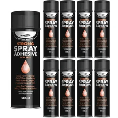 Image of Bond it 500ml Aerosol Super Strong Industrial Spray Contact Adhesive Carpet Tiles Fabrics Underlay Glue Tins (9)