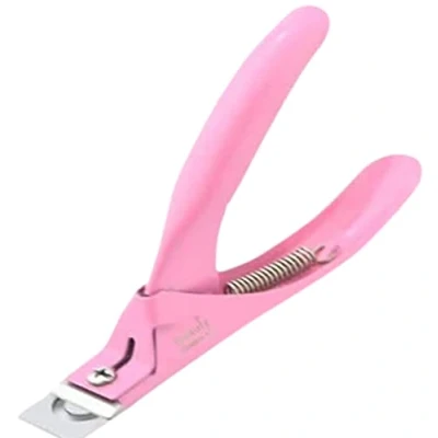 Image of Beauty Plus Acrylic False Nail Clipper Stainless Steel Tip Cutter Trimmer Fake Clippers for (Pink)