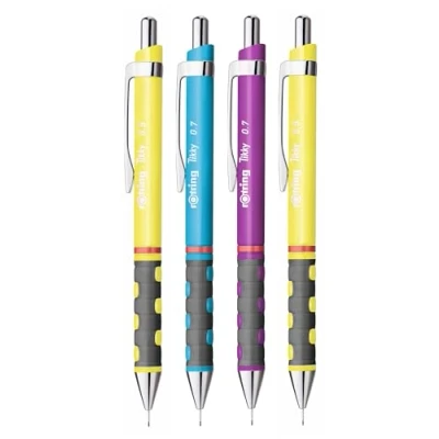 Image of rOtring Tikky Mechanical Pencils 0.5mm &amp; 0.7mm HB Assorted Barrel Colours Pack of 4