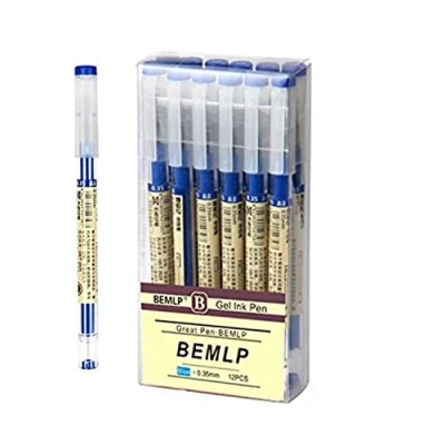 Image of BEMLP Gel Ink Pen Extra Fine Point Pens Ballpoint 0.35mm Blue Premium Liquid Rollerball Quick Drying For Japanese Office School Stationery Supply 12 Pieces