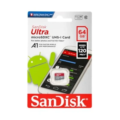 Image of SanDisk 64GB Ultra® microSDXC 120MB/s A1 Class 10 UHS I