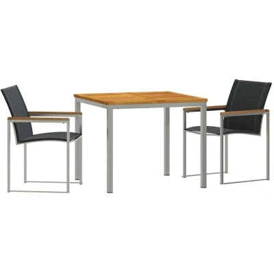 Image of vidaXL 3 Piece Garden Dining Set Solid Wood Acacia