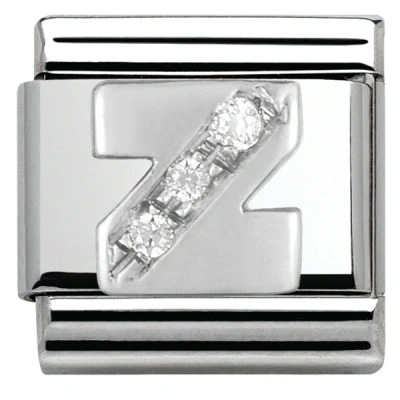 Image of Nomination Silver Cubic Zirconia Letter Charm Z
