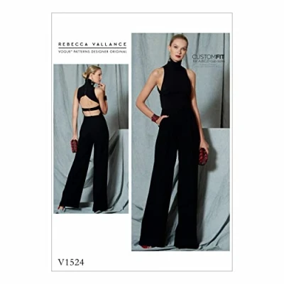 Image of Vogue Patterns 1524 A5,Misses Jumpsuit,Sizes 6 14, Tissue, Multi Colour, 20 x 0.5 25 cm