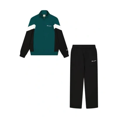 Image of Champion Icons FULL ZIP Colorblock Tracksuit, Men&#039;s, Size: XXL, Green/black/white