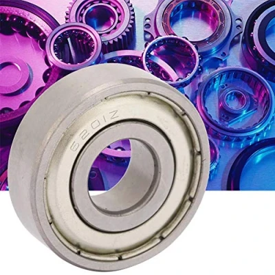 Image of Deep Groove Ball Bearing(10Pcs),6201z Bearing Steel,OD 32mm/1.3in,ID 12mm/0.5in