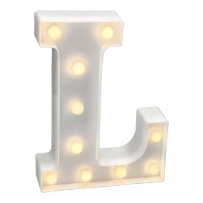Image of Jandei Luminous Letters, Decorative Numbers with LED Light Warm Tone 3000K, 22cm Height, Battery Operation. Ambient Night Lights for Home, Shop Windows, Celebrations. (L)