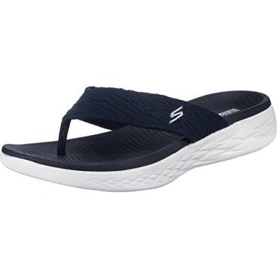 Image of Skechers Women&#039;s ON The GO 600 Sunny Sandal, Navy Textile, 9 UK