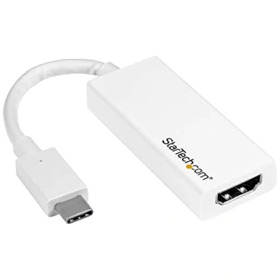 Image of StarTech.com USB C to HDMI Adapter White 4K 60Hz Thunderbolt 3 Compatible Type Dongle Converter (CDP2HD4K60W)