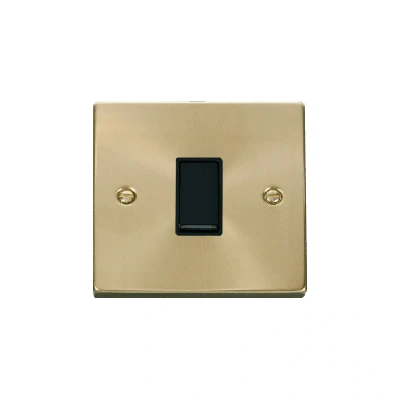 Image of Click Deco 1 Gang Intermediate 10AX Switch Satin Brass Black Inserts