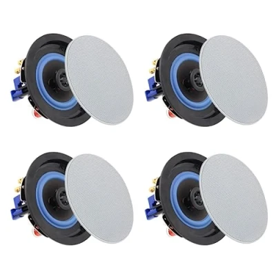 Image of Herdio 4 Inches 160 Watts Bluetooth Ceiling Speakers For Bathroom, Kitchen,Living Room,Office (2 Pairs)