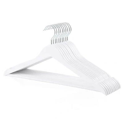 Image of Amazon Basics Wood Suit Clothes Hangers, 10 Pack, 44 cm, White