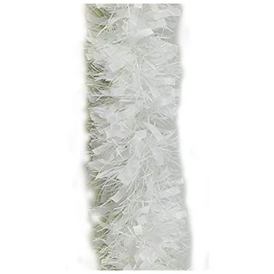 Image of White Luxury Tree decorations, Stylish and Elegant Christmas decorating Pack containing Topper Tinsel (Tinsel)