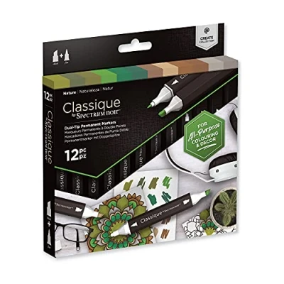 Image of Crafter&#039;s Companion Spectrum Noir Classique Create Alcohol Marker Dual Nib Pens Set Nature Pack of 12, One Size