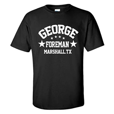Image of George Foreman Heavyweight Champion Boxing Gym Training Mens T Shirt (Small) Black