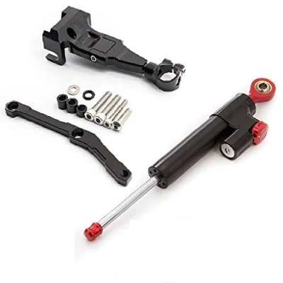 Image of FXCNC Motorcycle CNC Steering Damper Stabilizer Buffer Control Bar with Mounting Bracket Kit Set Compatible MT 09 MT09 FZ09 FZ (not tracer) 2013 2020, XSR 900 2015 SP 2018 2020