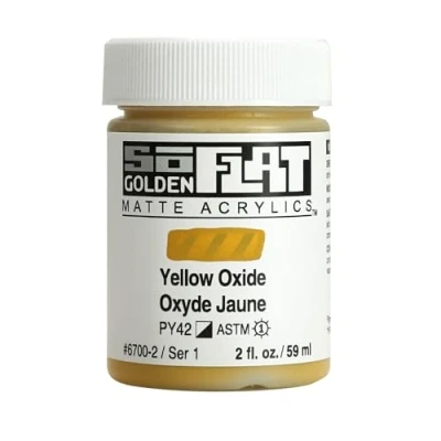 Image of Golden SoFlat Matte Acrylic Paint, 2oz jar, Yellow Oxide (6700 2)