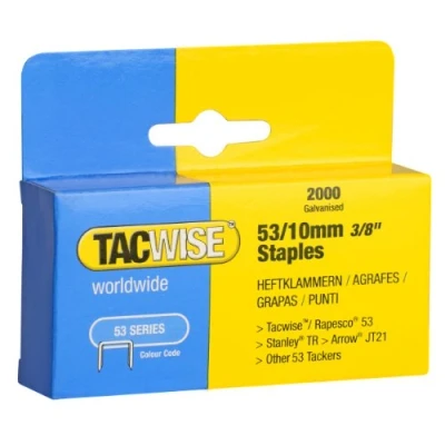 Image of Tacwise 0336 Type 53 / 10 mm Galvanised Staples, Pack of 2000