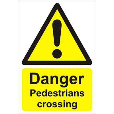 Image of Seco Danger Pedestrians Crossing Sign, 400mm x 600mm 1mm Semi Rigid Plastic