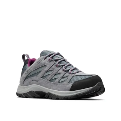Image of Columbia Women&#039;s Crestwood Waterproof, Waterproof Low Rise Trekking and Hiking Shoes, Graphite/Wild Iris, 8
