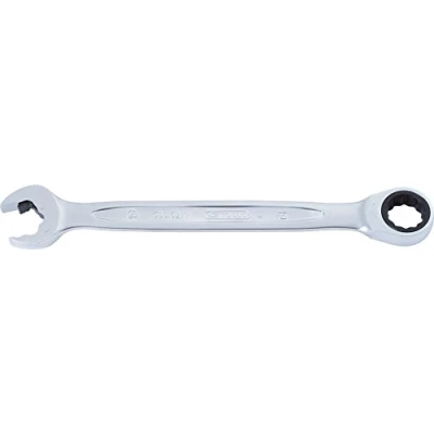 Image of KS Tools 503.5218 DUO GEARplus combination spanner set with ratchet mechanism in ring and open jaw 18mm