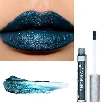 Image of AquaPurity PHOERA Matte to Glitter Flip Lip Gloss Liquid Lipstick Waterproof Glossier Long Lasting Kiss Proof Metallic Sparkle Lips Makeup Moisturiser (101 SIREN)