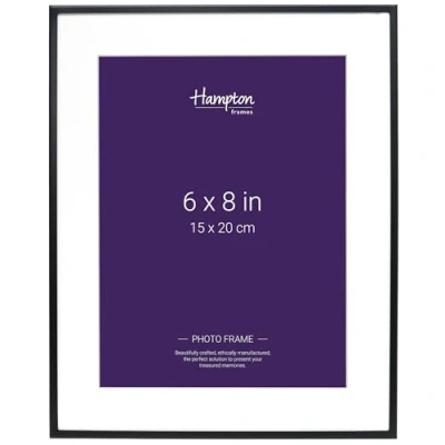 Image of Hampton Frames MADRID Narrow Profile Photo Frame with Bevel Mount Matt Black 6x8 (15x20cm) M138B68