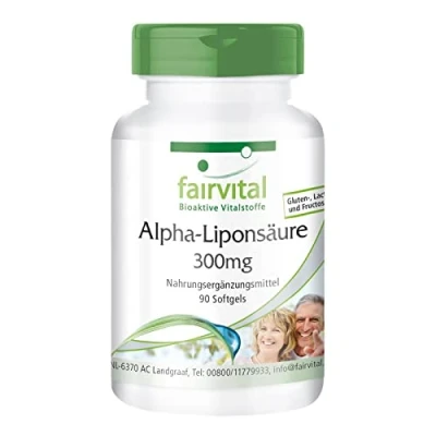 Image of Fairvital Alpha lipoic Acid 300mg, Without Magnesium Stearate, 90 softgels