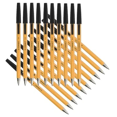 Image of Q Connect Ballpoint Pen Fine Black (Pack of 20)