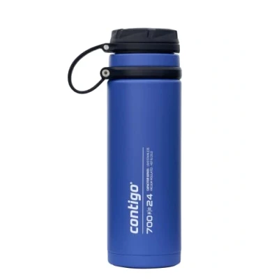 Image of Contigo Fuse stainless steel drinks bottle, 100 % leakproof, large water bottle with wide screw top lid, keeps cold for up to 30 hours, premium outdoor insulated 700 ml