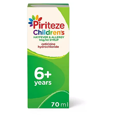 Image of Piriteze Allergy Syrup Sugar Free Banana Flavour 70ml