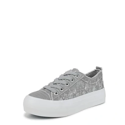 Image of Blowfish Malibu women&#039;s Modern Sneaker, Fog Grey Canvas, 6 UK