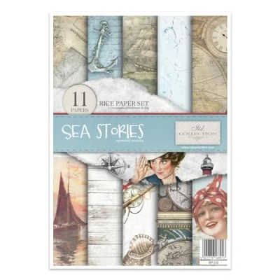 Image of ITD Collection Rice Paper Creative Set, A4, for Decoupage, Sheets 29.7 x 21 cm, Multi Coloured (Sea Stories)