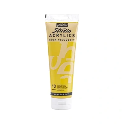 Image of Pébéo Studio Acrylics Fine Acrylic Paint Yellow Light Azo Yellow, 250 ml