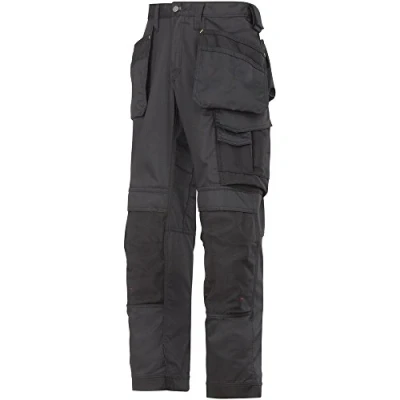 Image of Snickers Craftsmen Holster Pockets Trousers, CoolTwill Black/Black Waist 35&quot; Inside leg 30&quot;
